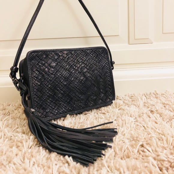 Botkier crossbodybag/all leather/Basket weave/Bk - Picture 2 of 6